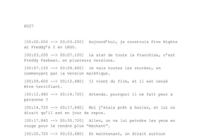 manually translate english to french and french to english